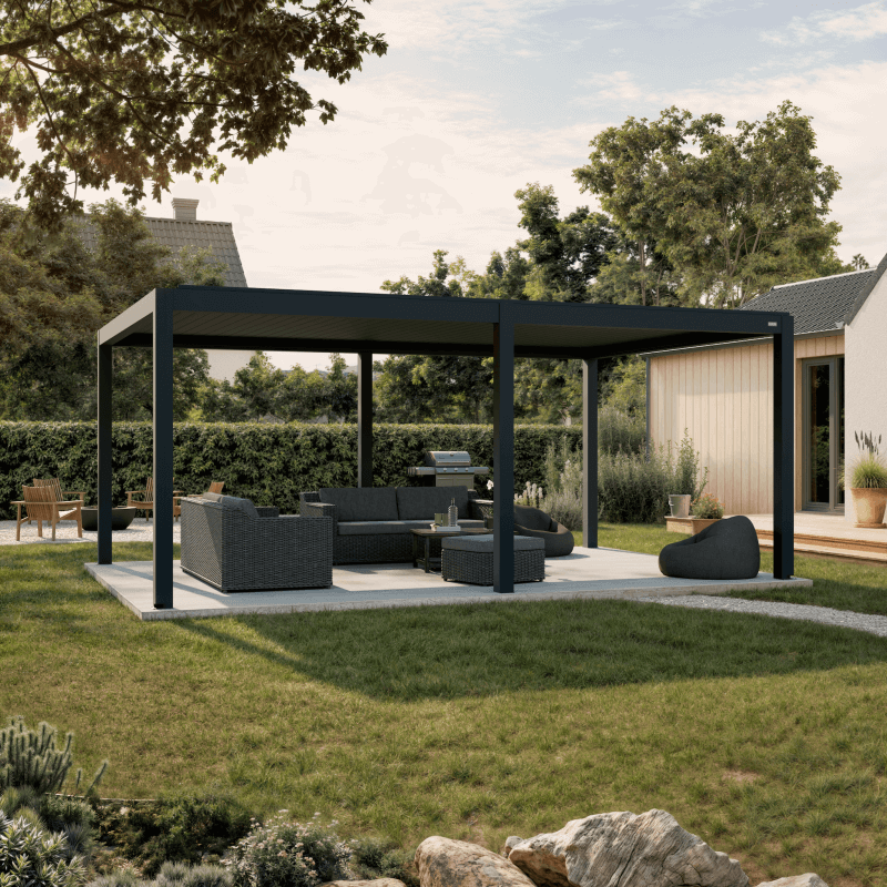 EGHUUN Pergola Mezzo, Louvered Roof, Electric and Remote Controlled