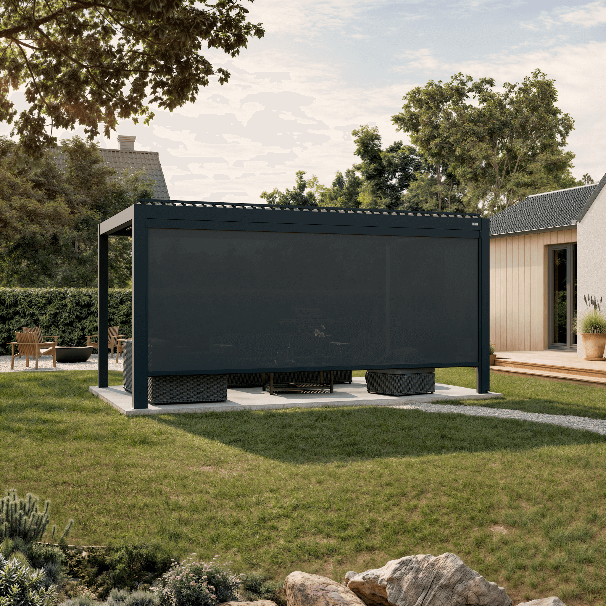 Retractable Pergola Sun Shades (Manual)